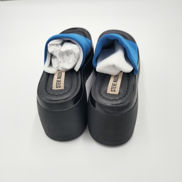 New Womens Steve Madden Platform Slide Sandals Blue Size 6m - Picture 4 of 5